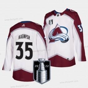 Adidas Colorado Avalanche #35 Darcy Kuemper Bílý 2022 Stanley Cup Final Patch Sešitý NHL dres – Pánské