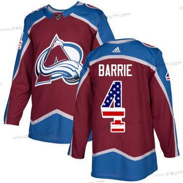 Adidas Colorado Avalanche #4 Tyson Barrie Domácí dres Červené Autentické USA Flag Sešitý NHL dres – Pánské