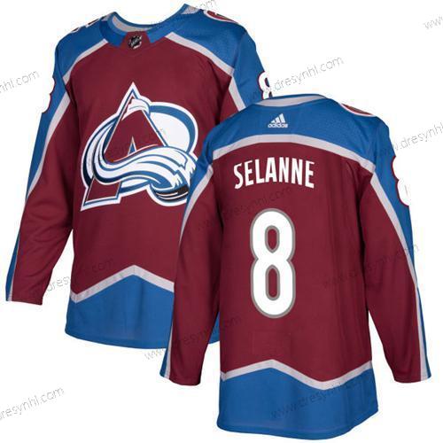 Adidas Colorado Avalanche #8 Teemu Selanne Domácí dres Červené Autentické Sešitý NHL dres – Pánské