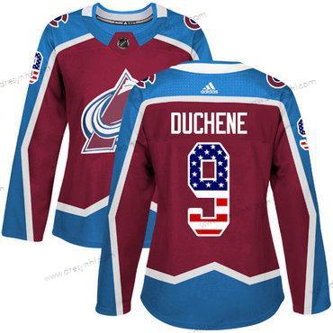 Adidas Colorado Avalanche #9 Matt Duchene Domácí dres Červené Autentické USA Flag Sešitý NHL dres – Dámské