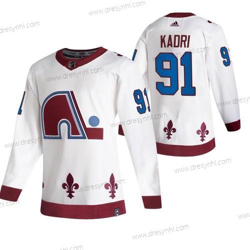 Adidas Colorado Avalanche #91 Nazem Kadri Bílý 2020-21 Obrácený Retro Náhradní NHL dres – Pánské