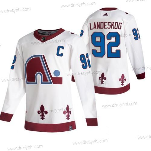 Adidas Colorado Avalanche #92 Gabriel Landeskog Bílý 2020-21 Obrácený Retro Náhradní NHL dres – Pánské