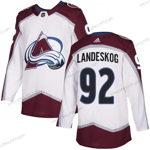 Adidas Colorado Avalanche #92 Gabriel Landeskog Bílý Hostující dres Autentické NHL dres – Pánské