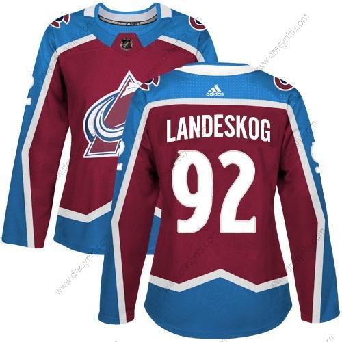 Adidas Colorado Avalanche #92 Gabriel Landeskog Domácí dres Červené Autentické Sešitý NHL dres – Dámské