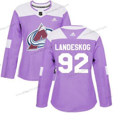 Adidas Colorado Avalanche #92 Gabriel Landeskog Nachový Autentické Bojuje proti rakovině Sešitý NHL dres – Dámské