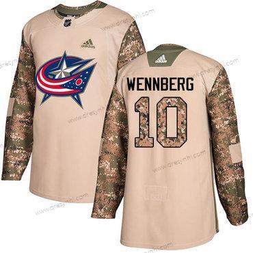 Adidas Columbus Blue Jackets #10 Alexander Wennberg Camo Autentické 2017 Veterans Day Sešitý NHL dres – Juniorské