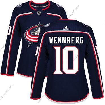 Adidas Columbus Blue Jackets #10 Alexander Wennberg Námořnictvo Modrý Domácí dres Autentické Sešitý NHL dres – Dámské