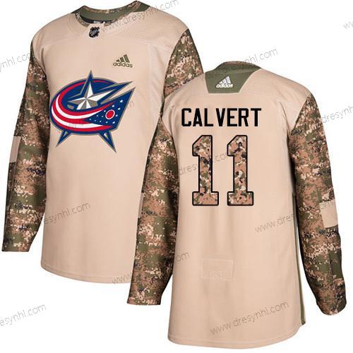 Adidas Columbus Blue Jackets #11 Matt Calvert Camo Autentické 2017 Veterans Day Sešitý NHL dres – Pánské