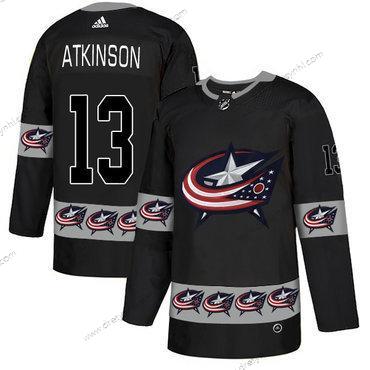 Adidas Columbus Blue Jackets #13 Cam Atkinson Černá Tým Logos dres – Pánské