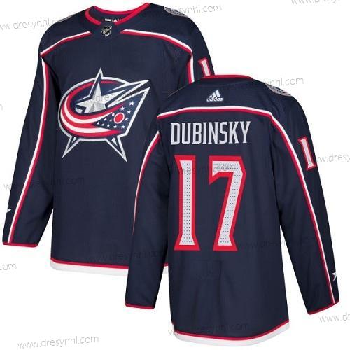 Adidas Columbus Blue Jackets #17 Brandon Dubinsky Námořnictvo Modrý Domácí dres Autentické Sešitý NHL dres – Pánské