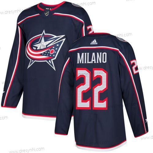 Adidas Columbus Blue Jackets #22 Sonny Milano Námořnictvo Modrý Domácí dres Autentické Sešitý NHL dres – Pánské