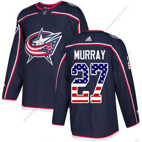 Adidas Columbus Blue Jackets #27 Ryan Murray Námořnictvo Modrý Domácí dres Autentické USA Flag Sešitý NHL dres – Pánské