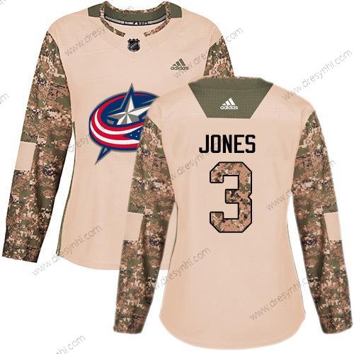 Adidas Columbus Blue Jackets #3 Seth Jones Camo Autentické 2017 Veterans Day Sešitý NHL dres – Dámské