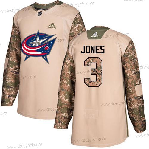 Adidas Columbus Blue Jackets #3 Seth Jones Camo Autentické 2017 Veterans Day Sešitý NHL dres – Juniorské