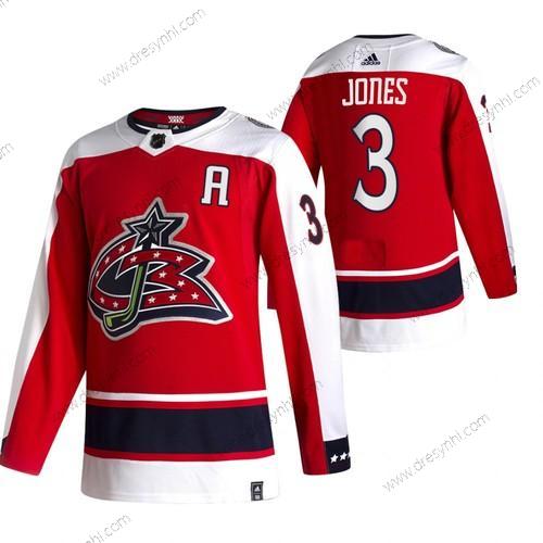 Adidas Columbus Blue Jackets #3 Seth Jones Červené 2020-21 Obrácený Retro Náhradní NHL dres – Pánské