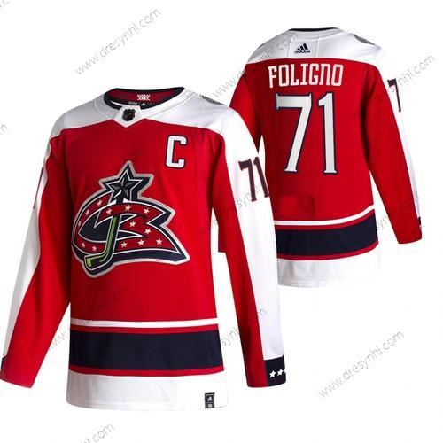 Adidas Columbus Blue Jackets #71 Nick Foligno Červené 2020-21 Obrácený Retro Náhradní NHL dres – Pánské