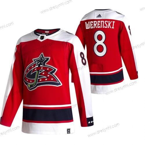 Adidas Columbus Blue Jackets #8 Zach Werenski Červené 2020-21 Obrácený Retro Náhradní NHL dres – Pánské