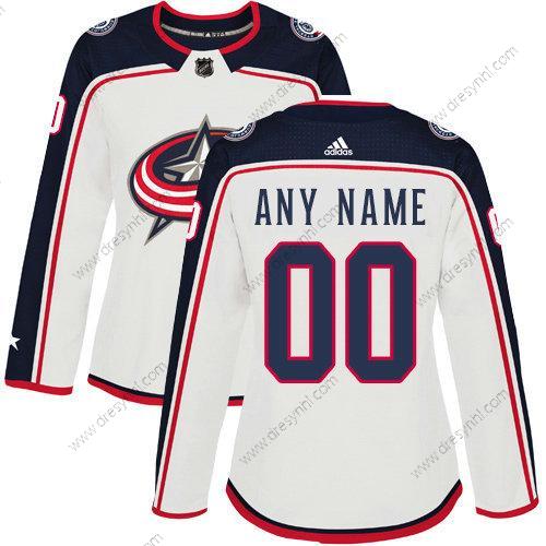 Adidas Columbus Blue Jackets Personalizované NHL Autentické Bílý dres – Dámské