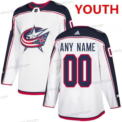 Adidas Columbus Blue Jackets Personalizované NHL Autentické Bílý dres – Juniorské