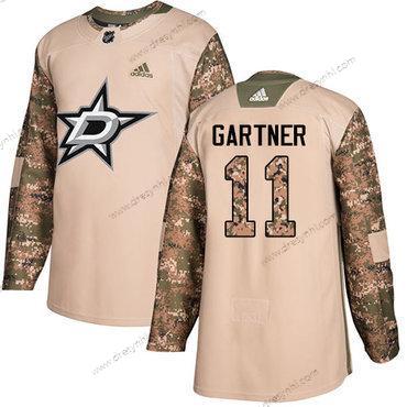 Adidas Dallas Stars #11 Mike Gartner Camo Autentické 2017 Veterans Day Sešitý NHL dres – Pánské