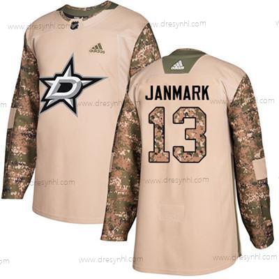 Adidas Dallas Stars #13 Mattias Janmark Camo Autentické 2017 Veterans Day Sešitý NHL dres – Juniorské