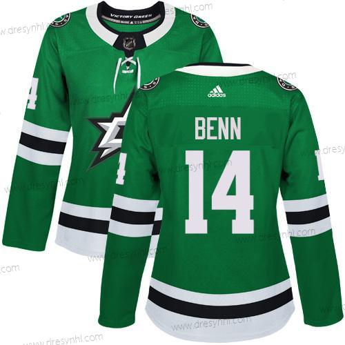 Adidas Dallas Stars #14 Jamie Benn Zelená Domácí dres Autentické Sešitý NHL dres – Dámské