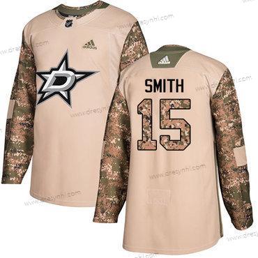 Adidas Dallas Stars #15 Bobby Smith Camo Autentické 2017 Veterans Day Sešitý NHL dres – Pánské