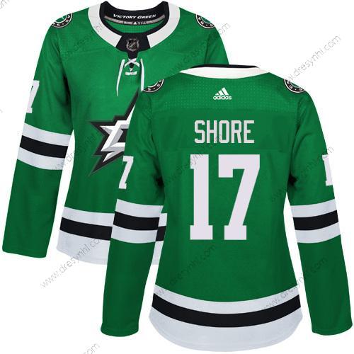 Adidas Dallas Stars #17 Devin Shore Zelená Domácí dres Autentické Sešitý NHL dres – Dámské