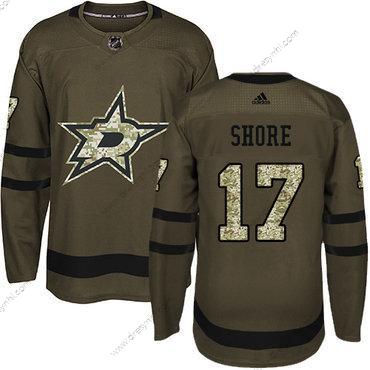 Adidas Dallas Stars #17 Devin Shore Zelená Salute to Service Sešitý NHL dres – Juniorské