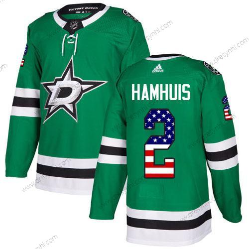 Adidas Dallas Stars #2 Dan Hamhuis Zelená Domácí dres Autentické USA Flag Sešitý NHL dres – Pánské