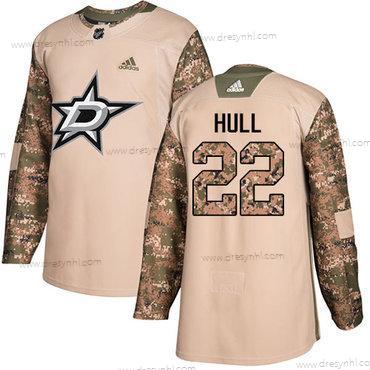 Adidas Dallas Stars #22 Brett Hull Camo Autentické 2017 Veterans Day Sešitý NHL dres – Pánské