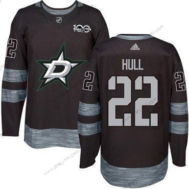 Adidas Dallas Stars #22 Brett Hull Černá 1917-2017 100th Výročí Sešitý NHL dres – Pánské