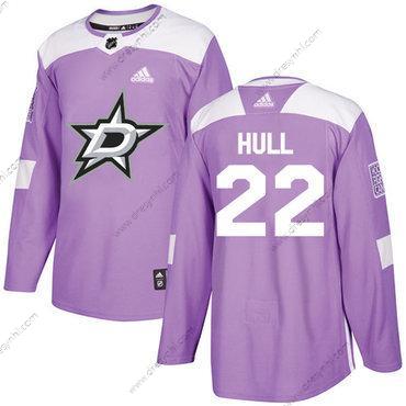 Adidas Dallas Stars #22 Brett Hull Nachový Autentické Bojuje proti rakovině Sešitý NHL dres – Pánské