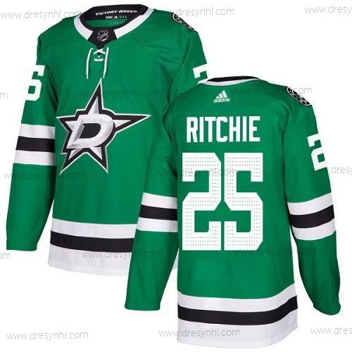 Adidas Dallas Stars #25 Brett Ritchie Zelená Domácí dres Autentické Sešitý NHL dres – Pánské