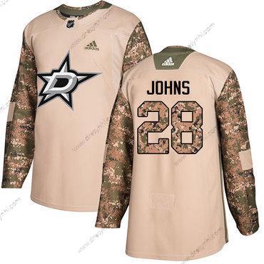 Adidas Dallas Stars #28 Stephen Johns Camo Autentické 2017 Veterans Day Sešitý NHL dres – Pánské