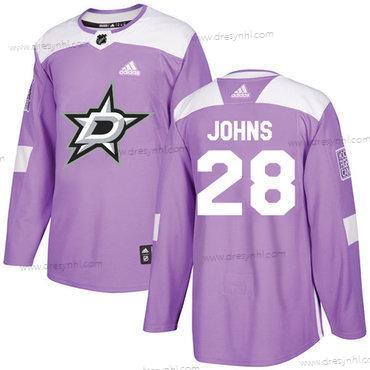 Adidas Dallas Stars #28 Stephen Johns Nachový Autentické Bojuje proti rakovině Sešitý NHL dres – Pánské