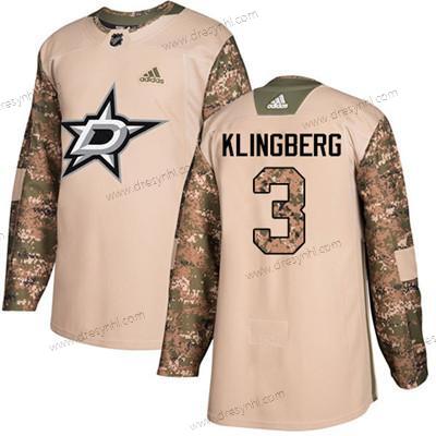 Adidas Dallas Stars #3 John Klingberg Camo Autentické 2017 Veterans Day Sešitý NHL dres – Juniorské