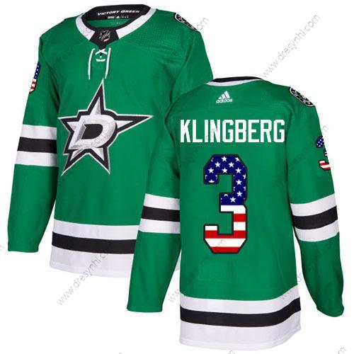 Adidas Dallas Stars #3 John Klingberg Zelená Domácí dres Autentické USA Flag Sešitý NHL dres – Pánské