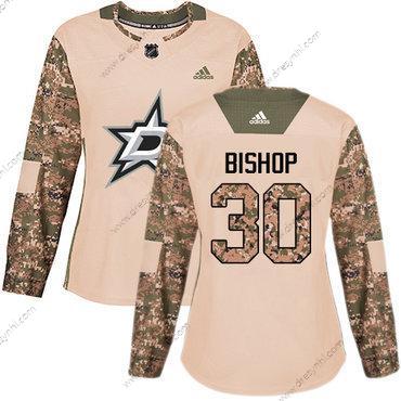 Adidas Dallas Stars #30 Ben Bishop Camo Autentické 2017 Veterans Day Sešitý NHL dres – Dámské