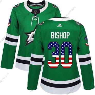 Adidas Dallas Stars #30 Ben Bishop Zelená Domácí dres Autentické USA Flag Sešitý NHL dres – Dámské