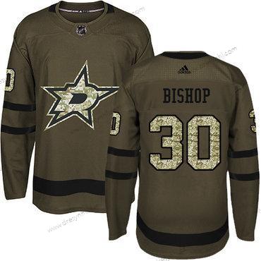 Adidas Dallas Stars #30 Ben Bishop Zelená Salute to Service Sešitý NHL dres – Juniorské