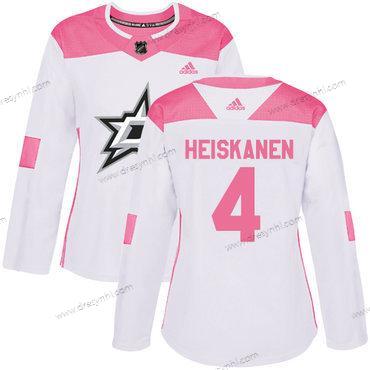 Adidas Dallas Stars #4 Miro Heiskanen Bílý Růžový Autentické Sešitý NHL dres – Dámské