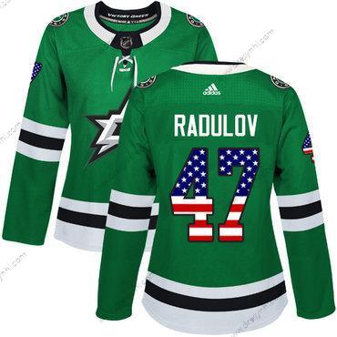 Adidas Dallas Stars #47 Alexander Radulov Zelená Domácí dres Autentické USA Flag Sešitý NHL dres – Dámské