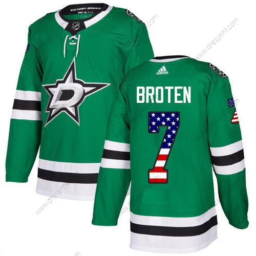 Adidas Dallas Stars #7 Neal Broten Zelená Domácí dres Autentické USA Flag Sešitý NHL dres – Pánské