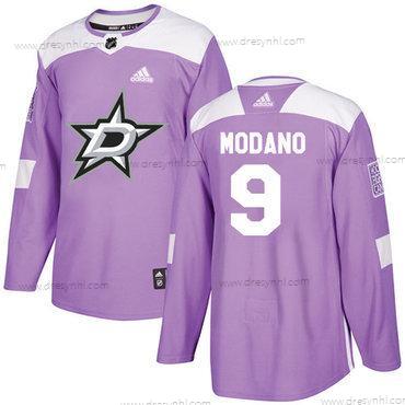 Adidas Dallas Stars #9 Mike Modano Nachový Autentické Bojuje proti rakovině Sešitý NHL dres – Pánské