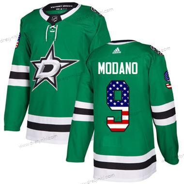 Adidas Dallas Stars #9 Mike Modano Zelená Domácí dres Autentické USA Flag Sešitý NHL dres – Juniorské