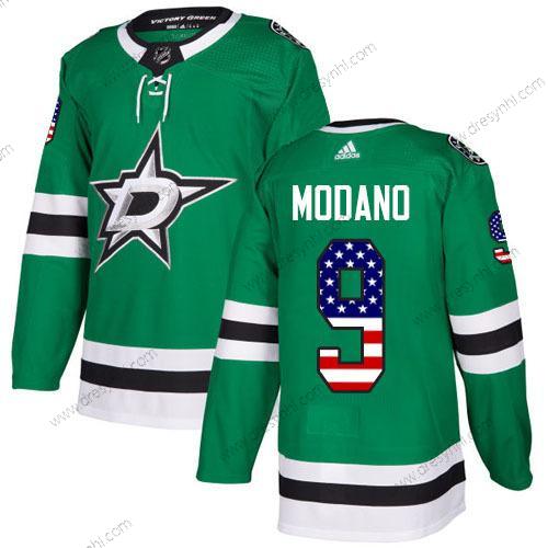 Adidas Dallas Stars #9 Mike Modano Zelená Domácí dres Autentické USA Flag Sešitý NHL dres – Pánské