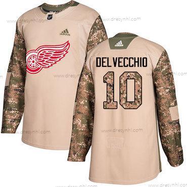 Adidas Detroit Red Wings #10 Alex Delvecchio Camo Autentické 2017 Veterans Day Sešitý NHL dres – Pánské