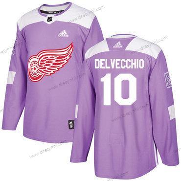 Adidas Detroit Red Wings #10 Alex Delvecchio Nachový Autentické Bojuje proti rakovině Sešitý NHL dres – Pánské