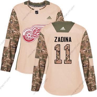 Adidas Detroit Red Wings #11 Filip Zadina Autentické Camo Veterans Day Tréninkový dres – Dámské